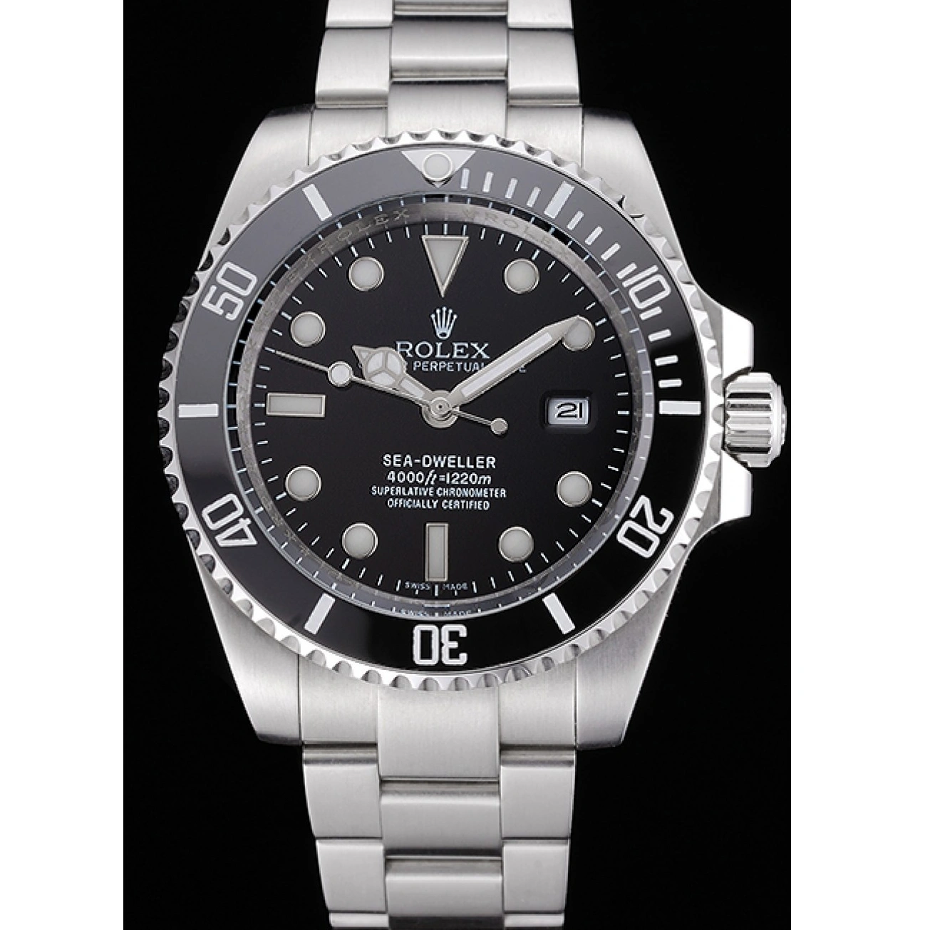 Dwellerr Bracelet Rolex Steel Case 622837 Stainless Sky Black Dial And 1013